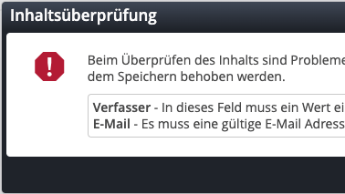 Form editor: Notification dialog in case of errors